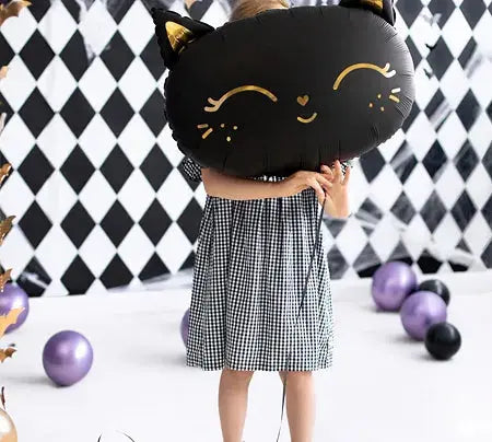 Foil Balloon black cat head Partydeco