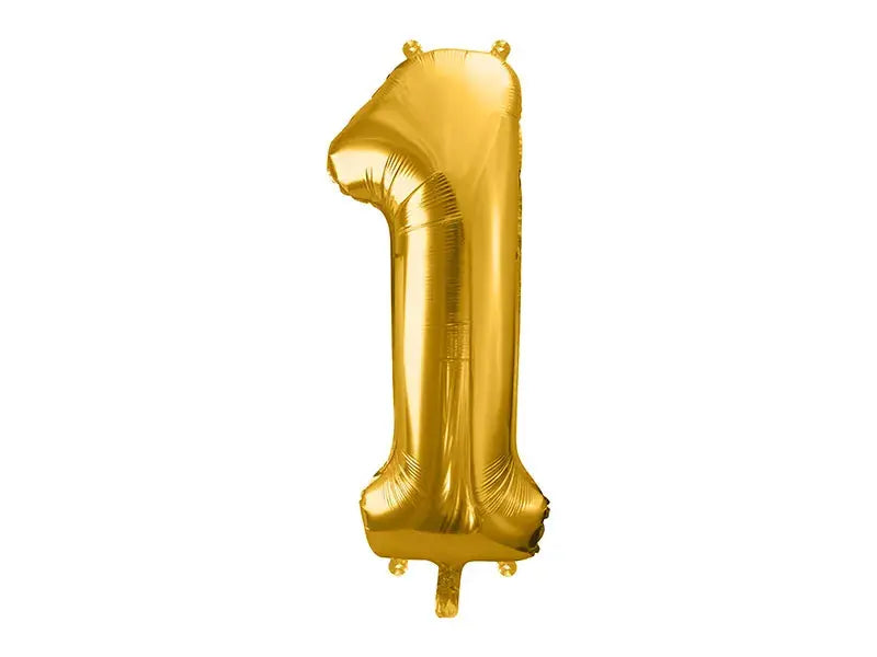 Foil Balloon number one 1 gold Partydeco