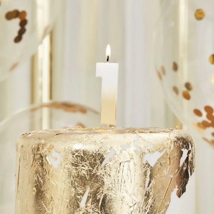 GOLD OMBRE 1 NUMBER BIRTHDAY CANDLE Ginger Ray