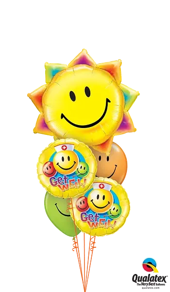 Get Well Smiley Faces Foil Balloon qualatex