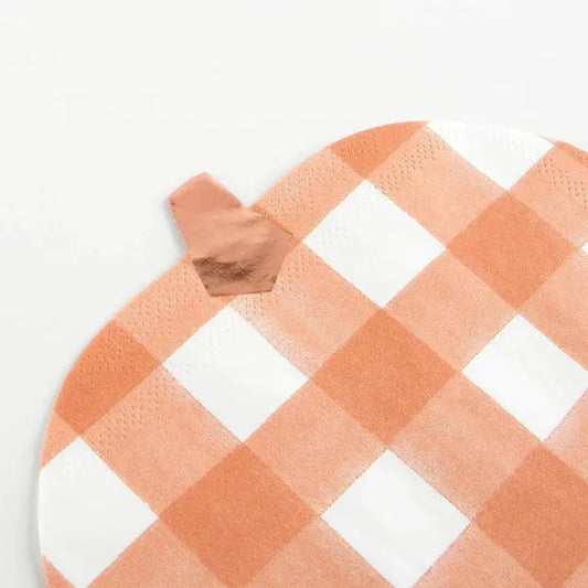 Gingham Pumpkin Napkins Meri Meri