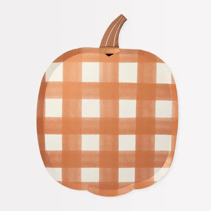 Gingham Pumpkin Plates Meri Meri