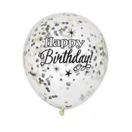 Glitter Birthday Confetti Balloons Pack of 6 Unique