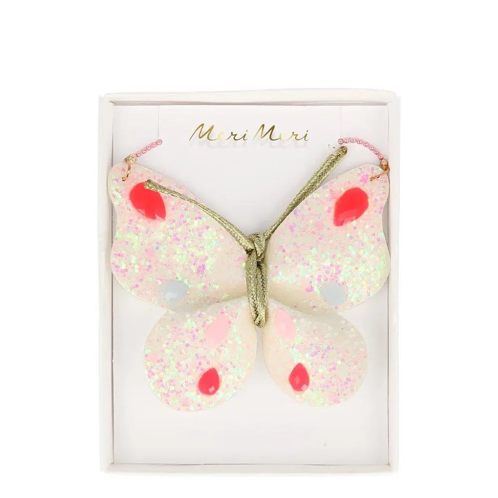 Glitter Butterfly Necklace Meri Meri