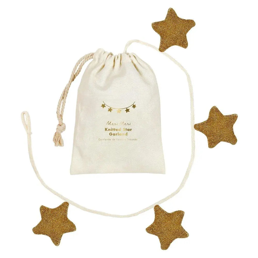 Gold Knitted Star Garland Meri Meri