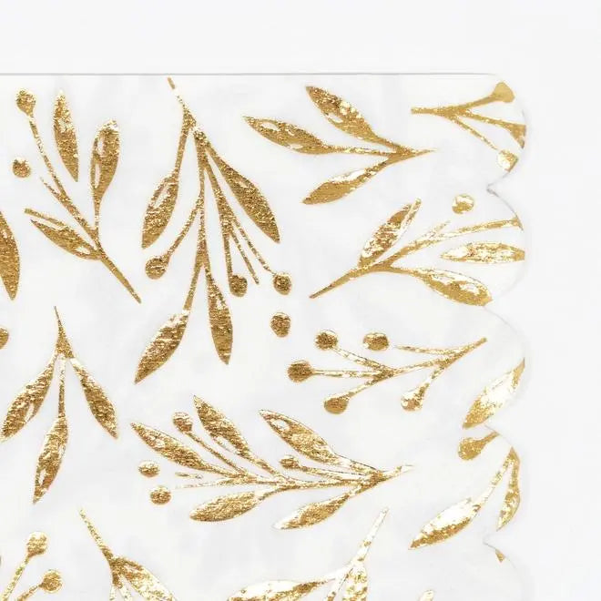 Gold Leaf Large Napkins (x 16) Meri Meri