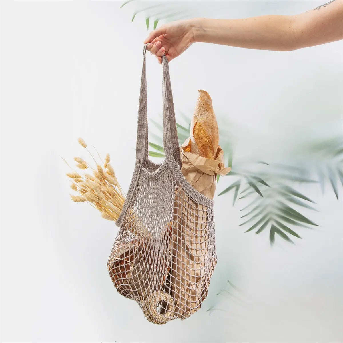 Grey String Shopper Bag SASS AND BELLE