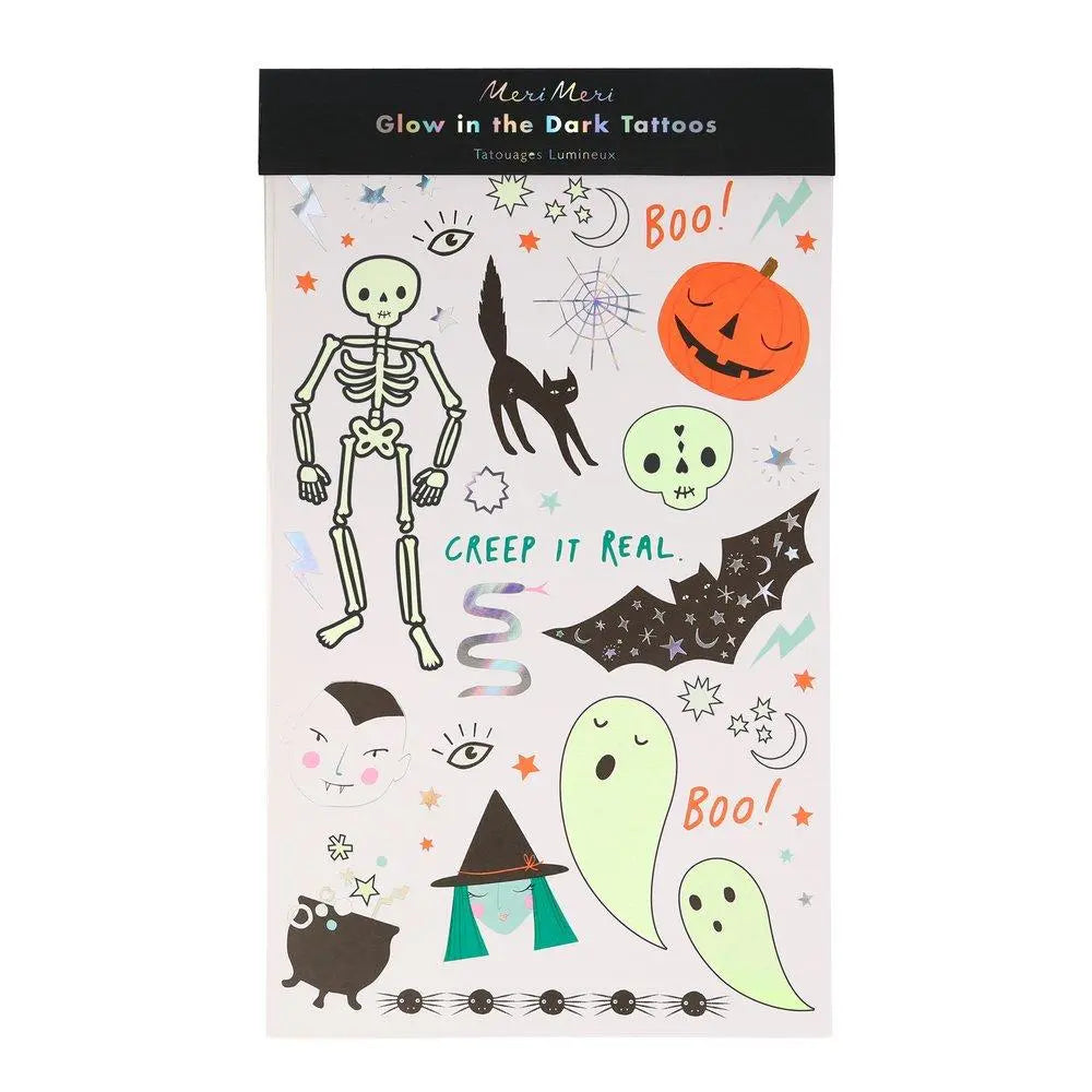 Halloween Glow Tattoo Sheets (set of 2 sheets) Meri Meri