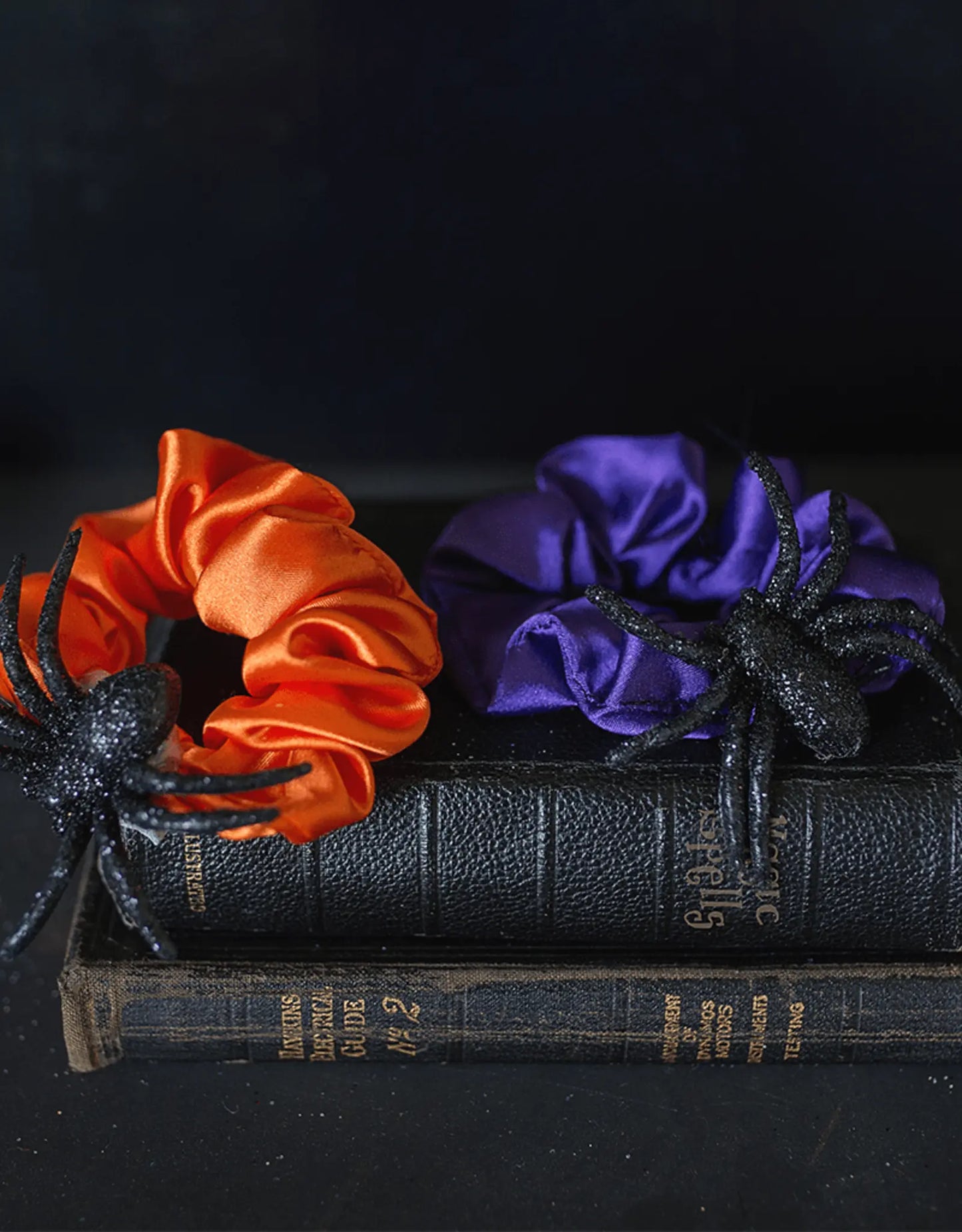 Halloween hair accessories spider/ bat bow scrunchie Great Pretenders