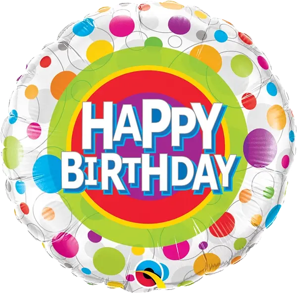 Happy Birthday Colorful Dots Foil Balloon qualatex