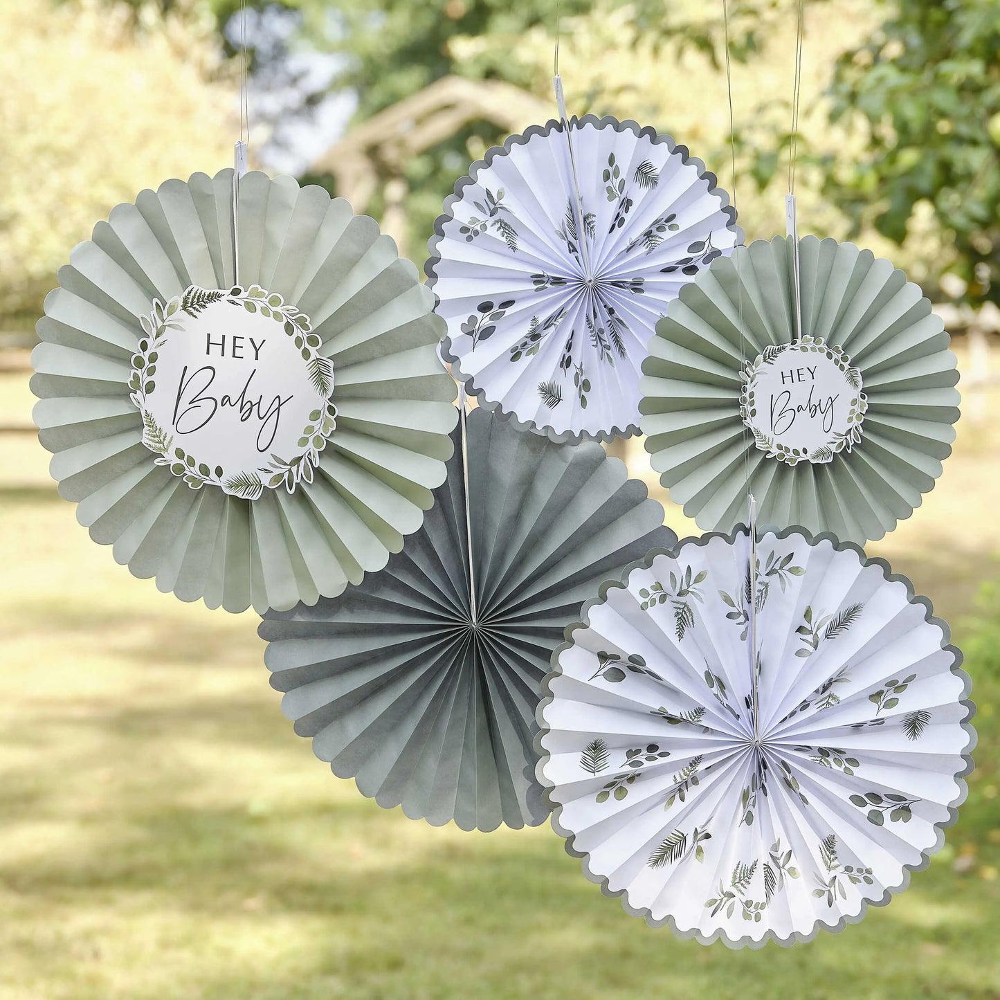 Hey Baby Paper Fan Baby Shower Decorations Ginger Ray