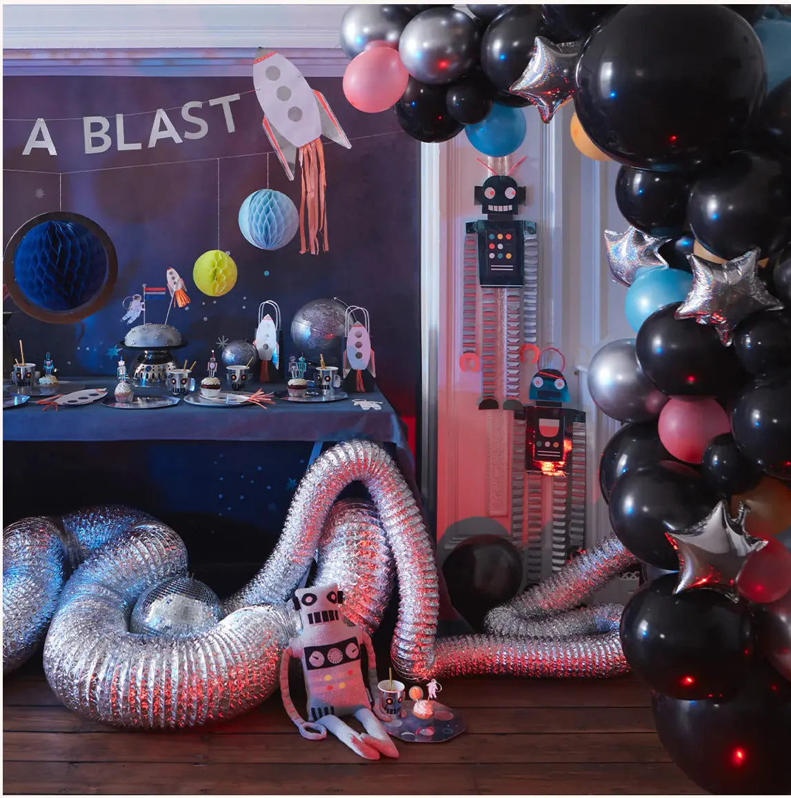 Honeycomb Robot Decorations (x 4) Meri Meri