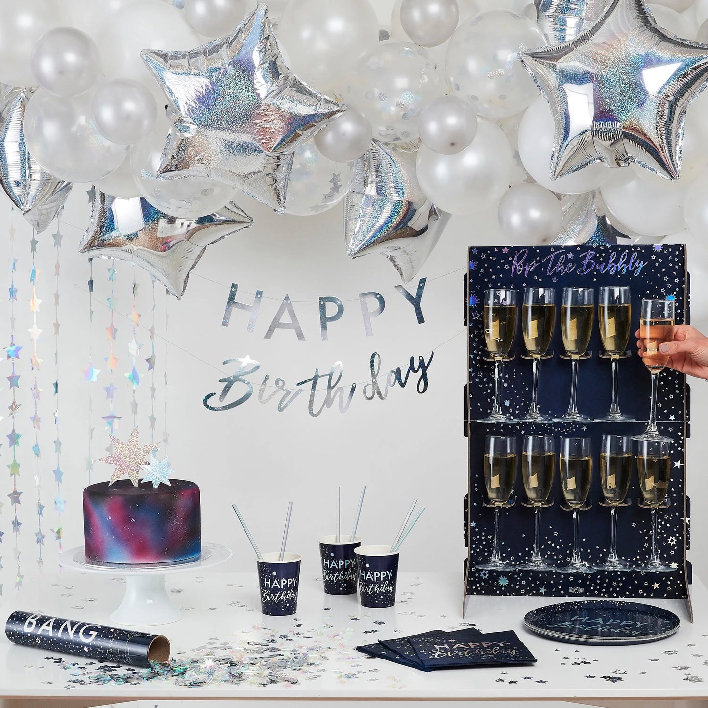 Iridescent Personalised Birthday Bunting Ginger Ray