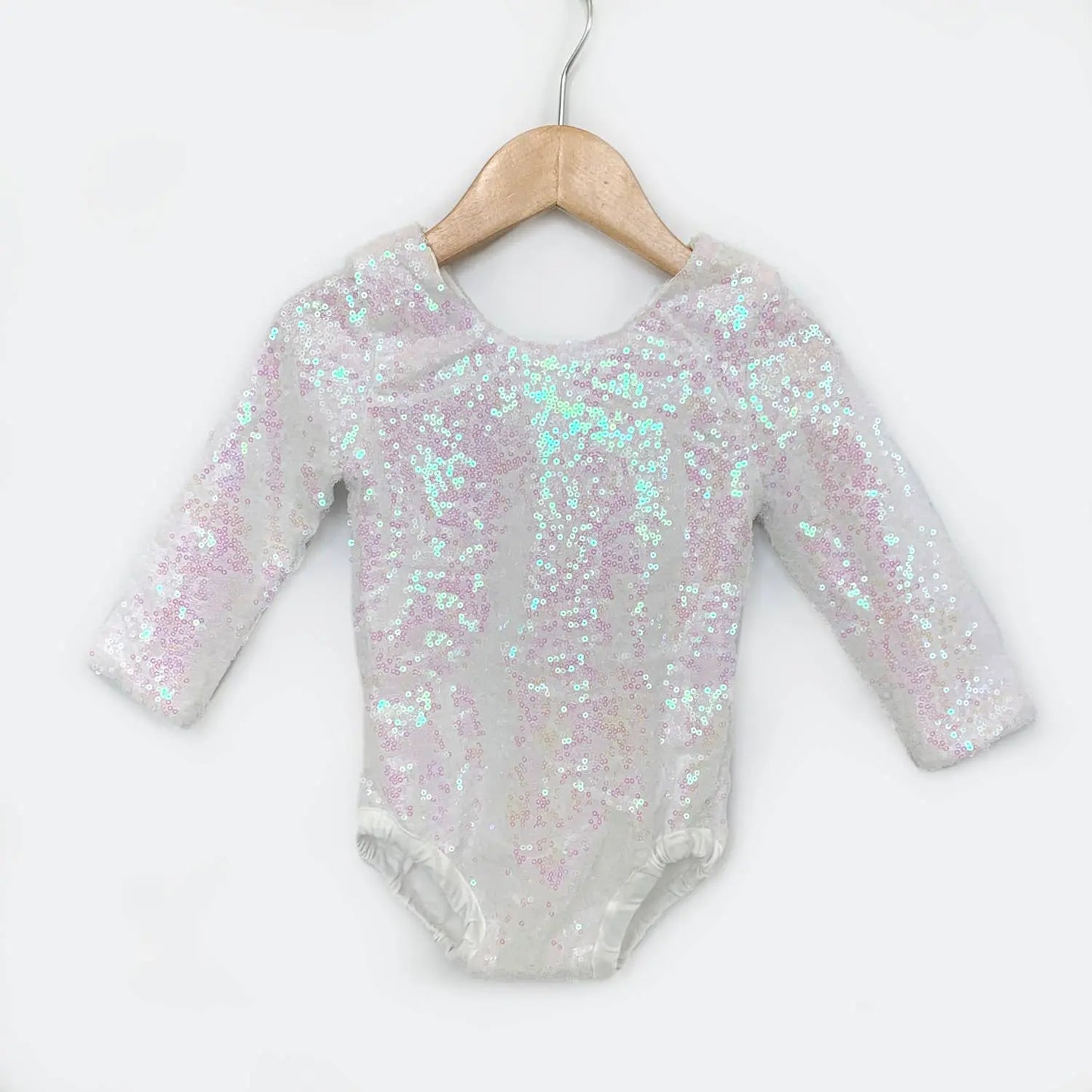 Iridescent Sequin Long Sleeve Leotard Faire
