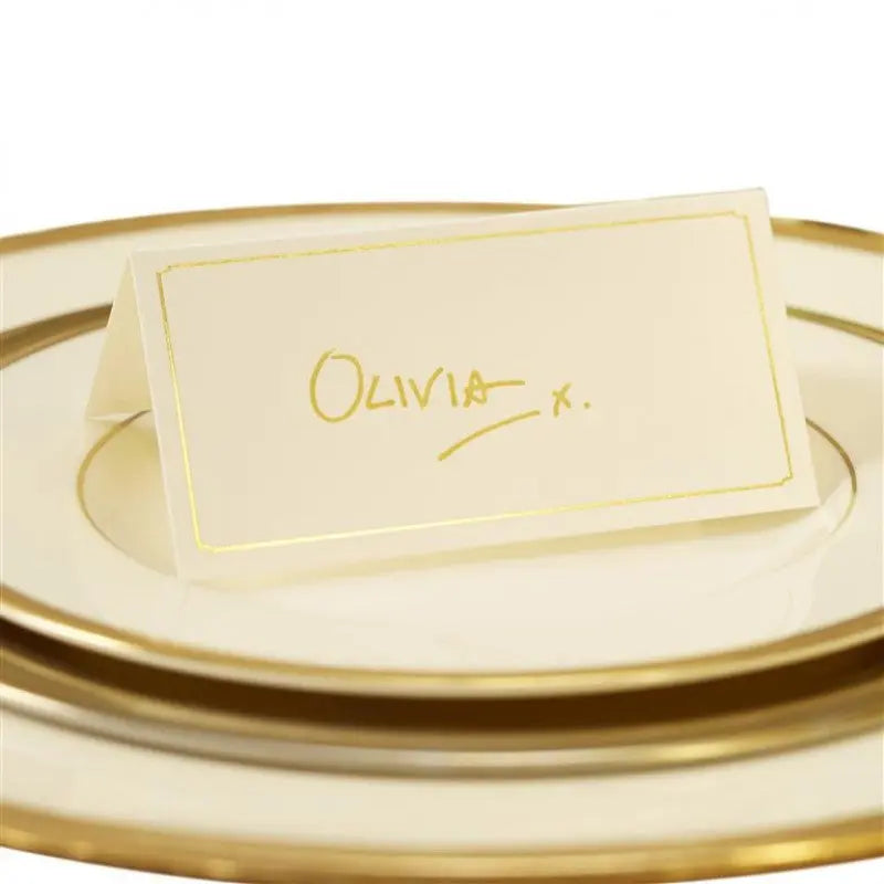 Ivory & Gold Foiled Place Cards - Metallic Perfection Ginger Ray