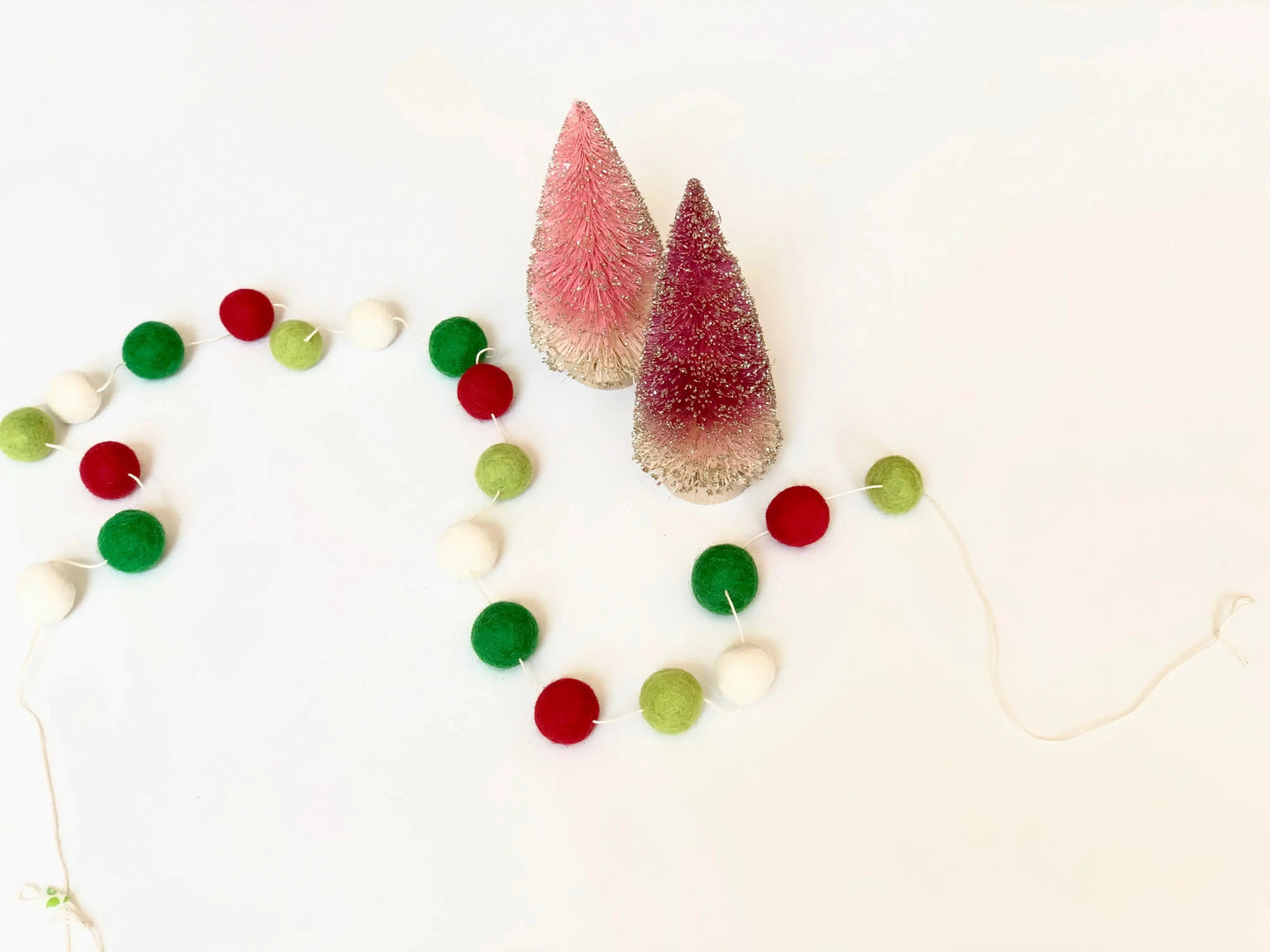 Joyful Wool Felt Ball Garland - Modern Boho Christmas Mantle The Mad Padder