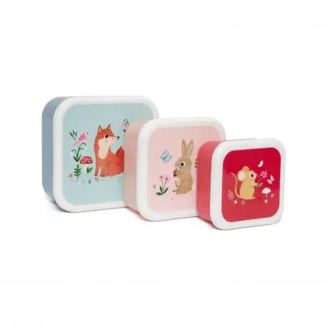 Lunch box set woodland - stone blue Petit Monkey