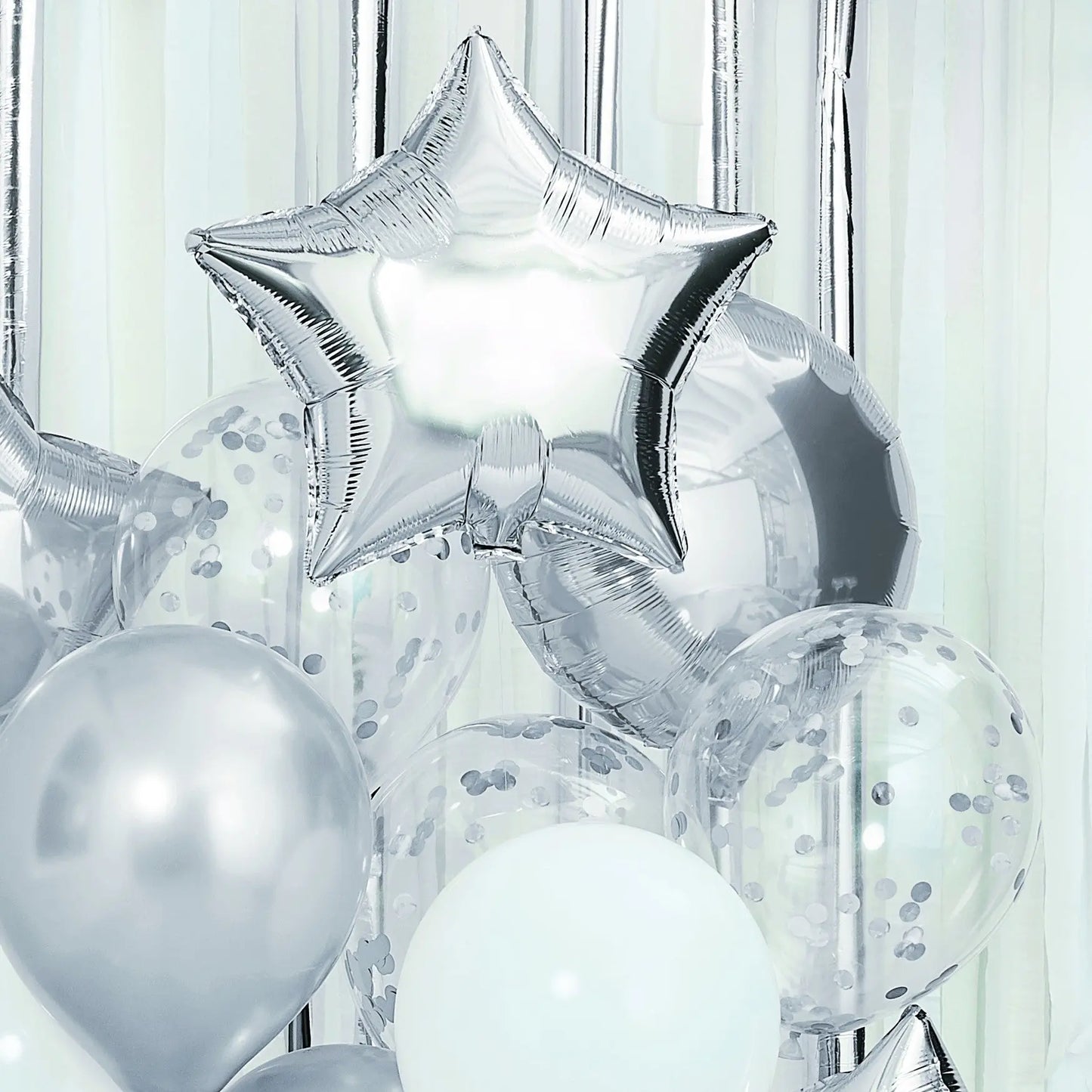 Metallic Silver Balloons Bundle Ginger Ray