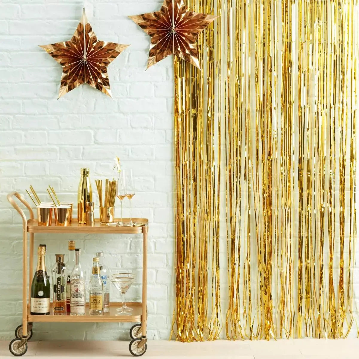 Metallic Star Gold Fringe Curtain Ginger Ray