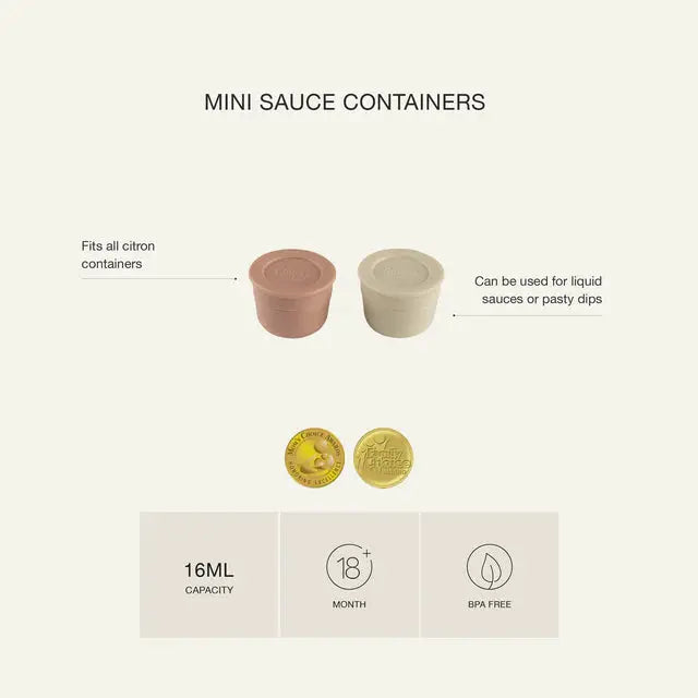Mini Sauce Containers - Cream + Cool grey Citron