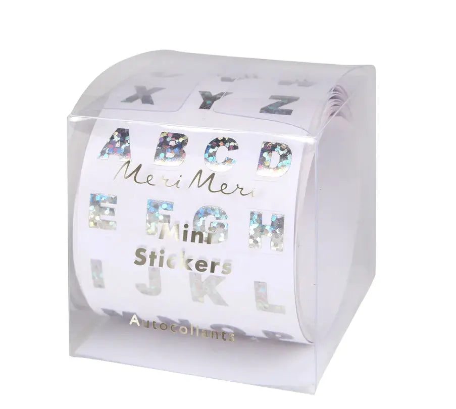 Mini Sparkly Silver Foil Alphabet Stickers (x 500) Meri Meri