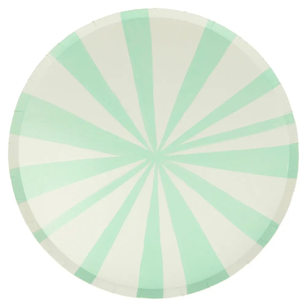 Mint stripe dinner plates L Meri Meri