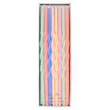 Mixed twisted long candles Meri Meri