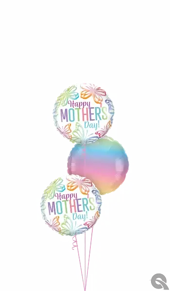 Mother's Day Pastel Butterflies Foil Balloon qualatex