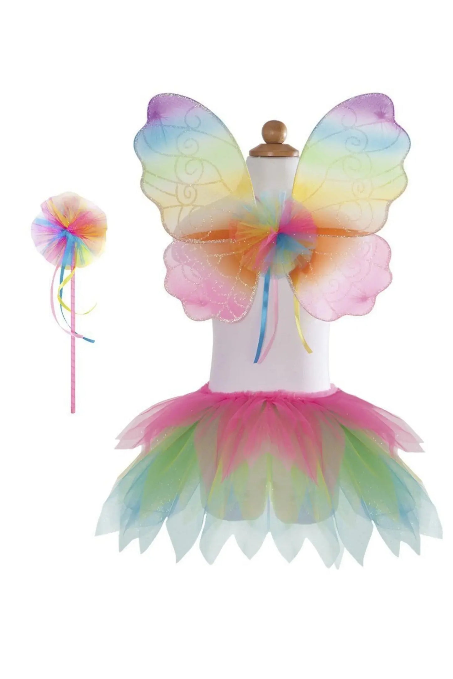 NEON RAINBOW SKIRT WINGS AND WAND SET Great Pretenders