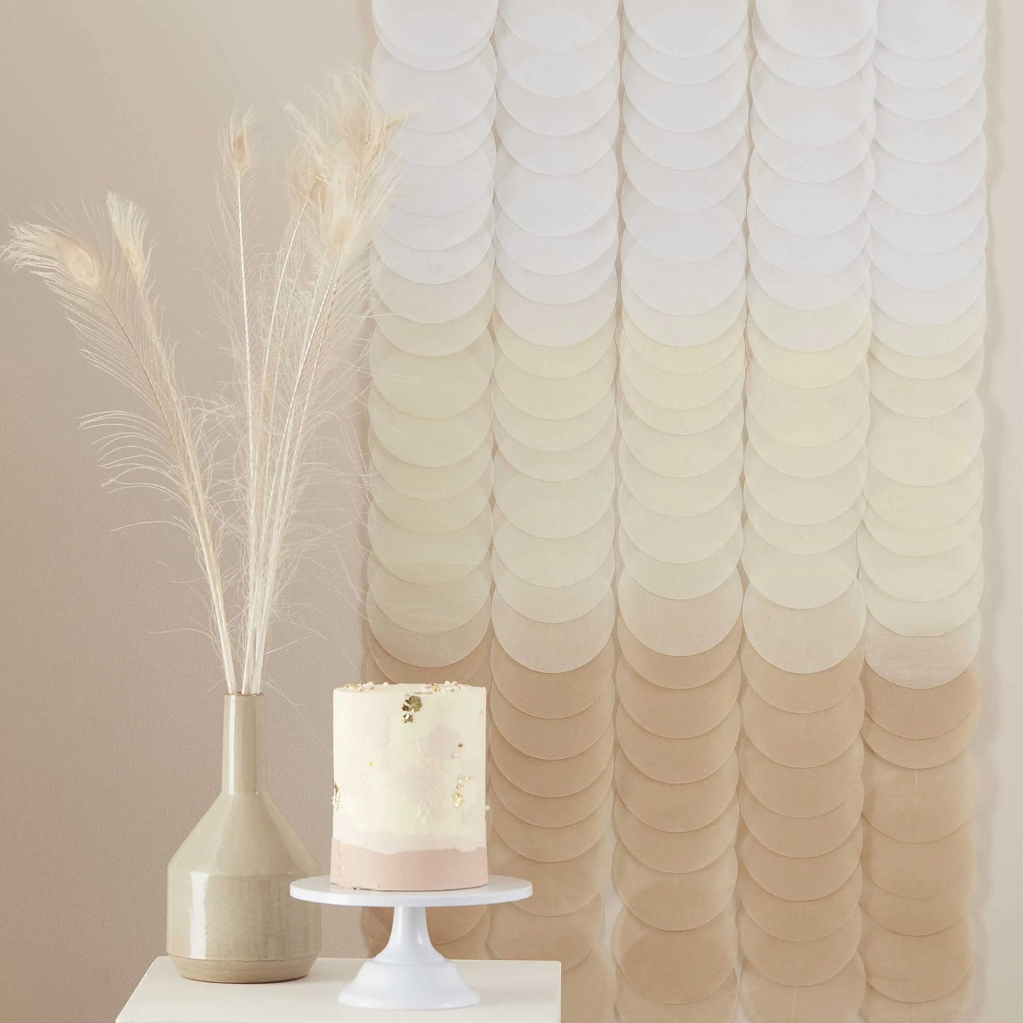 Neutral Ombre Tissue Paper Disc Party Backdrop Ginger Ray