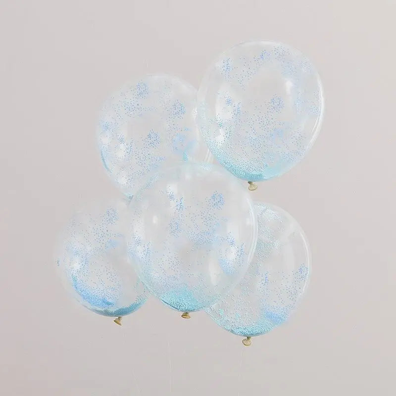 PASTEL BLUE BEAD CONFETTI FILLED BALLOONS Ginger Ray