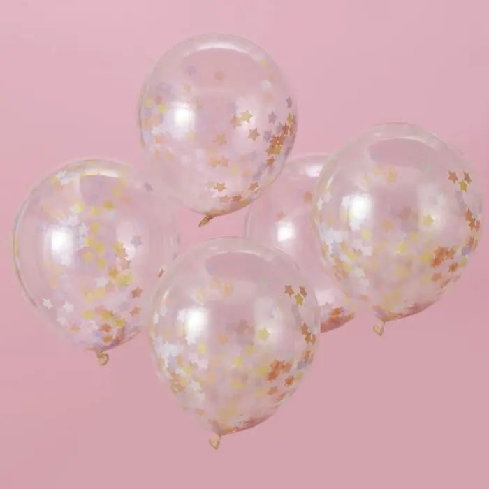 PASTEL STAR SHAPED CONFETTI BALLOONS Ginger Ray