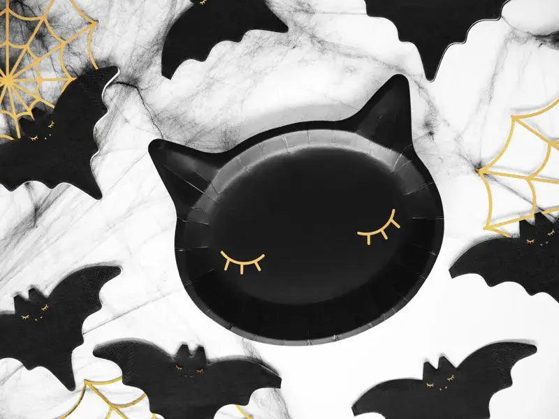 Paper Plates black cat Partydeco