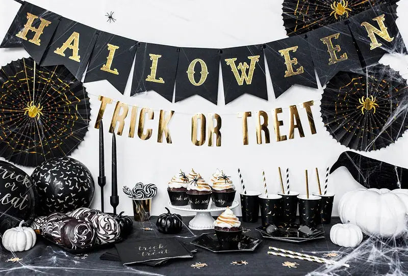 Paper Straws black and white Partydeco