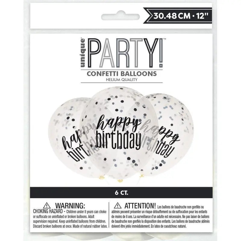 Party confetti Balloons Happy Birthday - GREY Unique