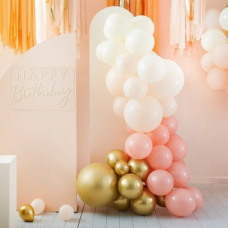 Peach and Gold Balloon Arch Kit Ginger Ray