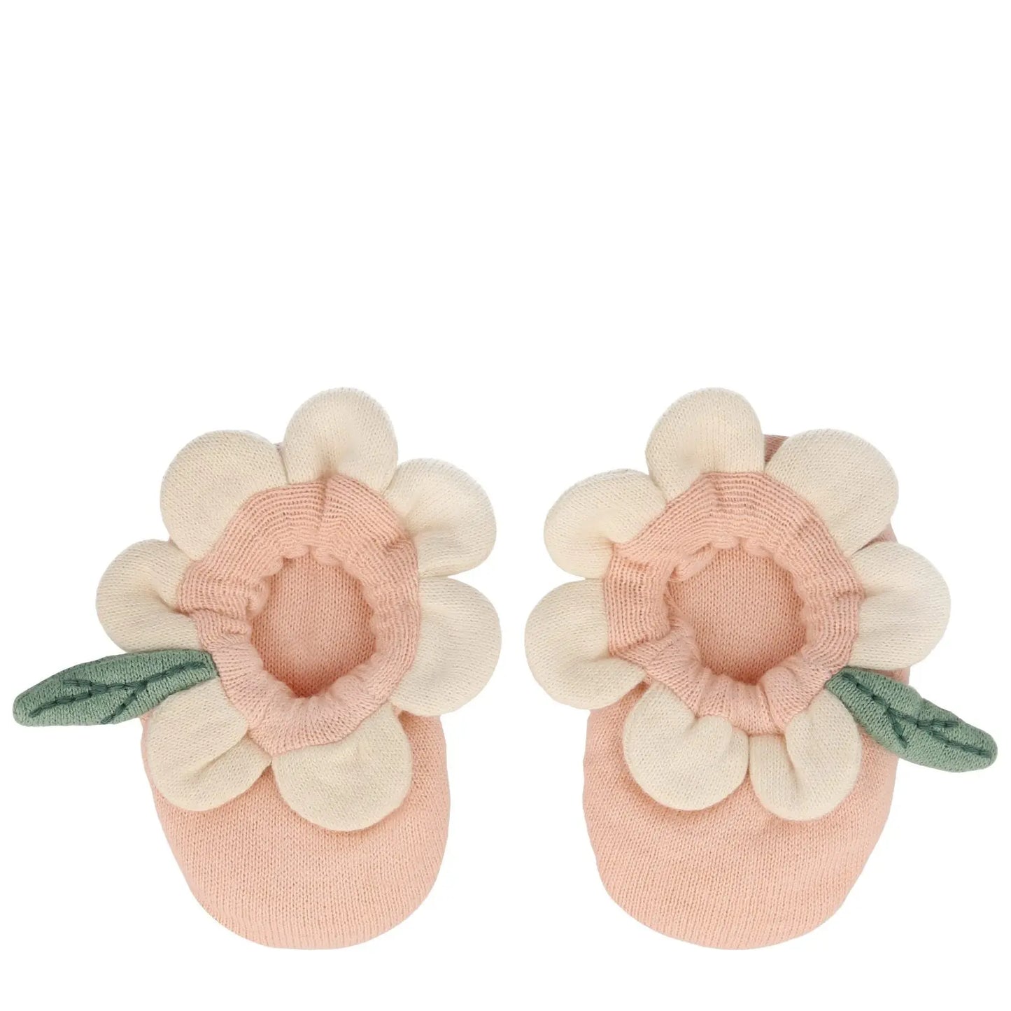 Peach daisy baby booties Meri Meri
