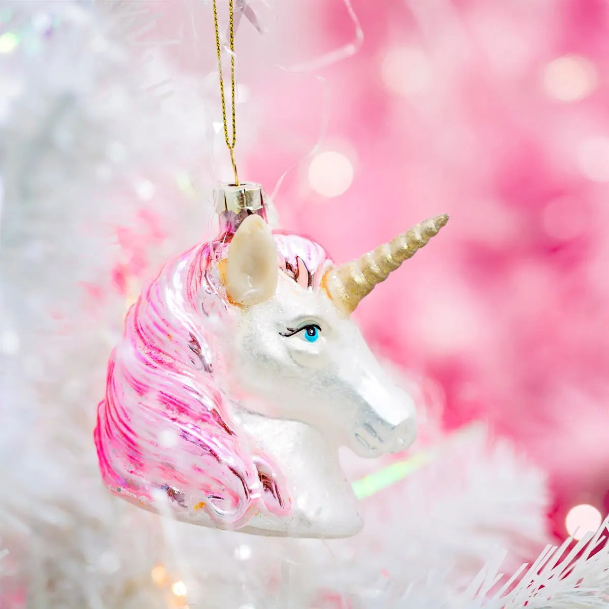 Pink Shimmer Unicorn Head Shaped Bauble - SASS & BELLE SASS AND BELLE