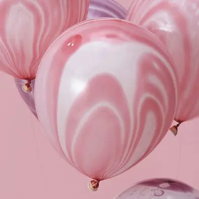 Pink and Purple Marble Balloons - Make A Wish - 10 balloons - Ginger ray Ginger Ray