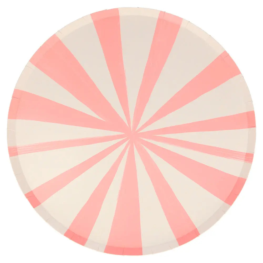 Pink stripe dinner plates L Meri Meri