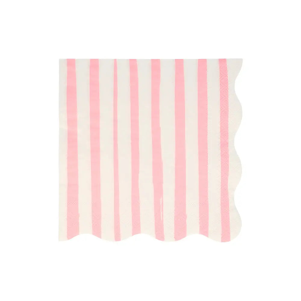 Pink stripe napkins L Meri Meri