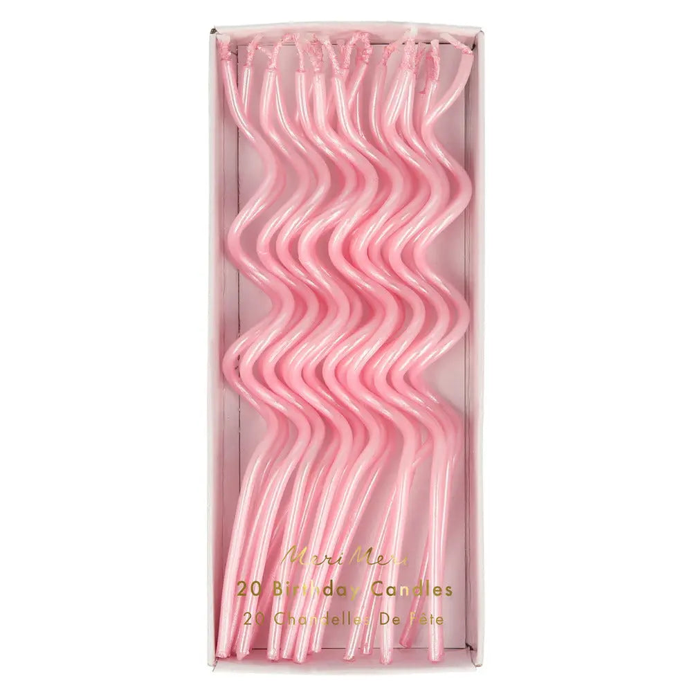 Pink swirly candles Meri Meri