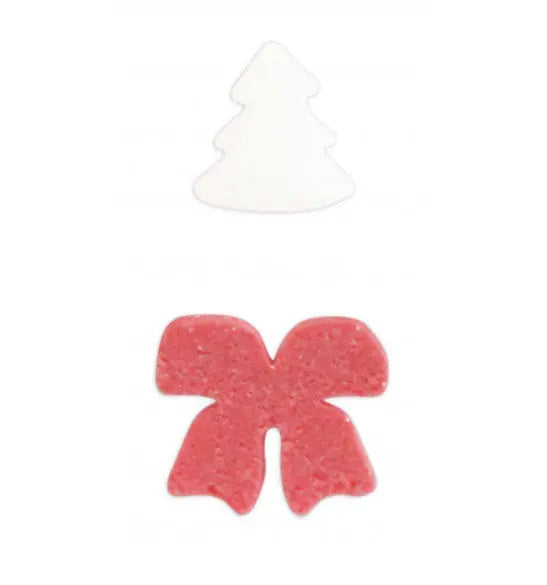 Pot of Christmas sugar sprinkles - White Christmas tree + red bow - 50g ScrapCooking