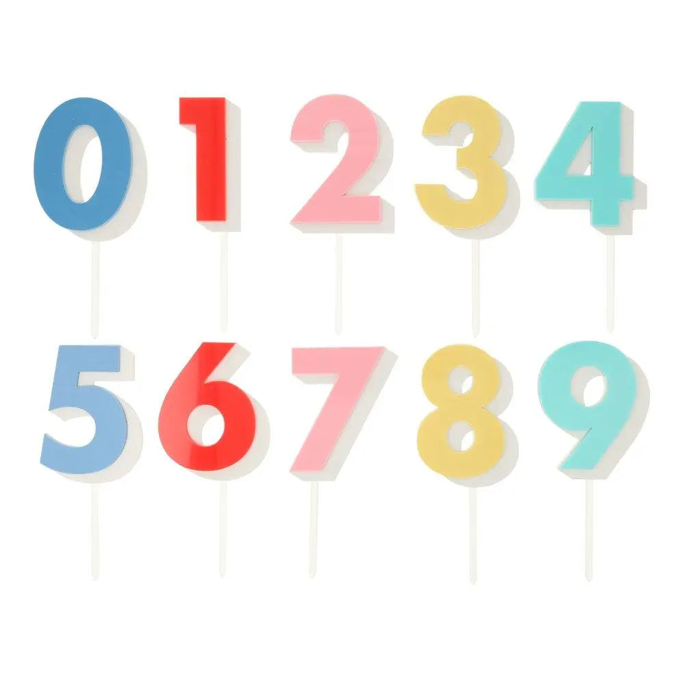 Rainbow Number Acrylic Toppers Meri Meri