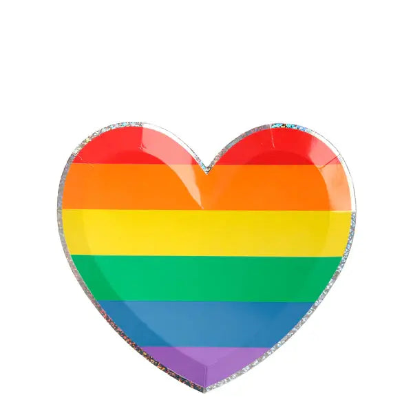 Rainbow heart small plates Meri Meri