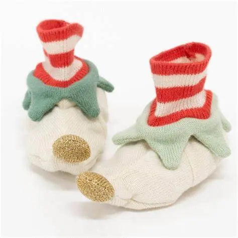 Red Elf Baby Booties Meri Meri
