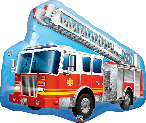 Red Fire Truck Foil Balloon qualatex