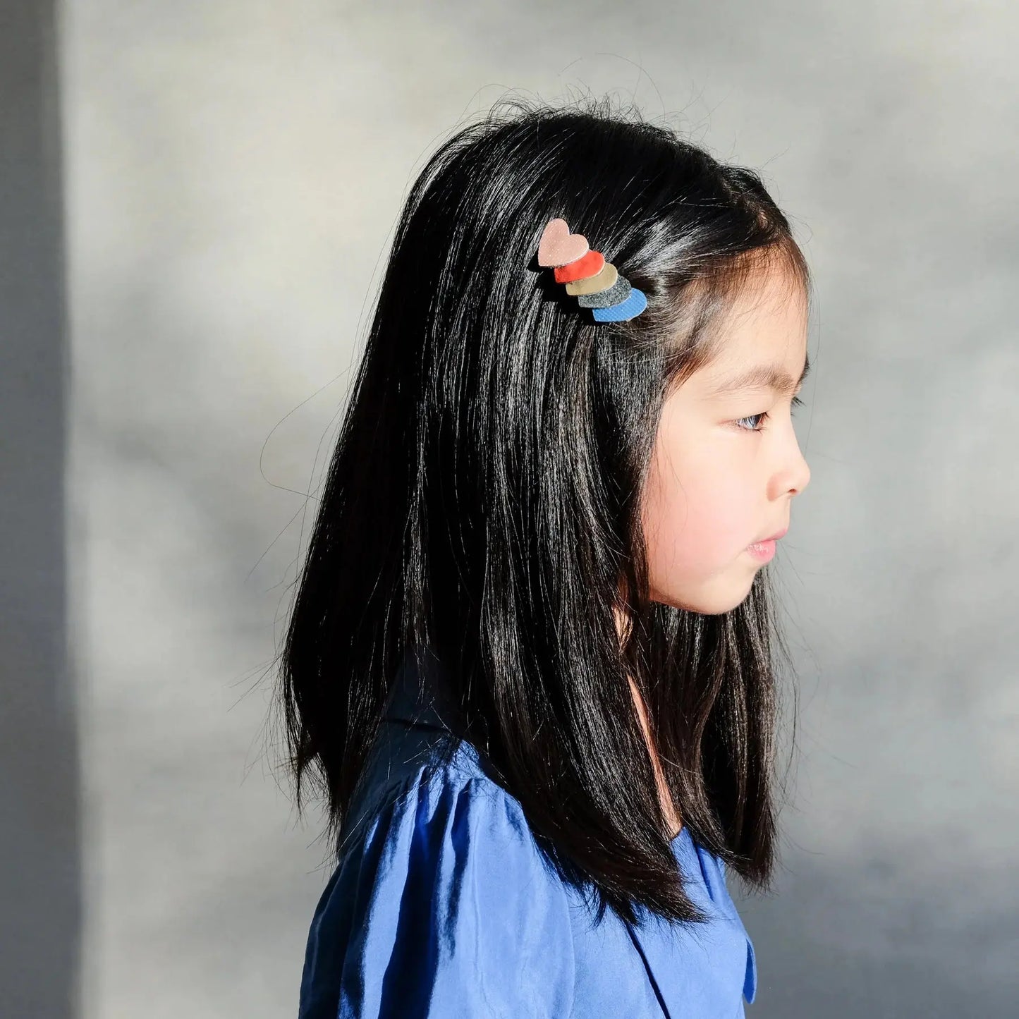 Retro rainbow layered heart clips Mimi & Lula