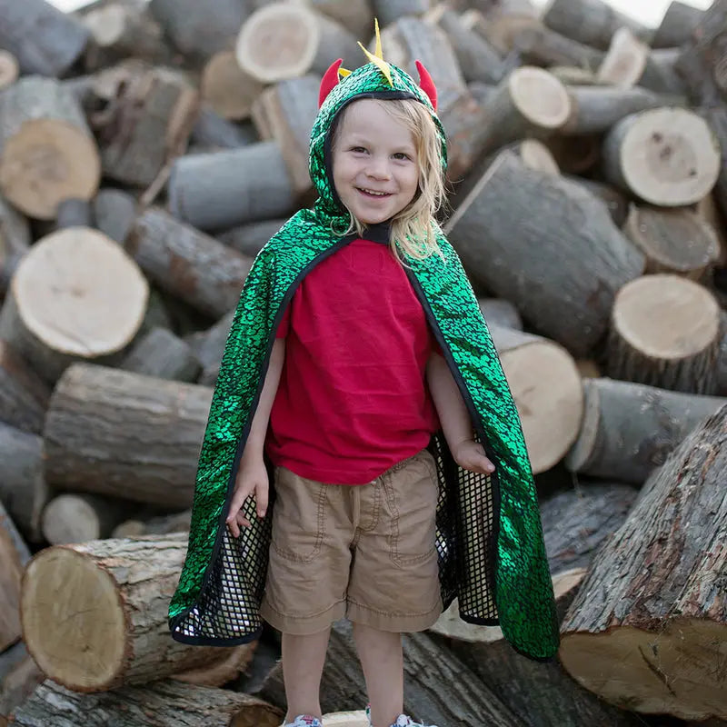 Reversible Green Dragon Knight Cape Great Pretenders