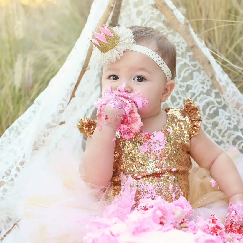 Rose Gold Sequin Leotard with Flutter Sleeves Faire